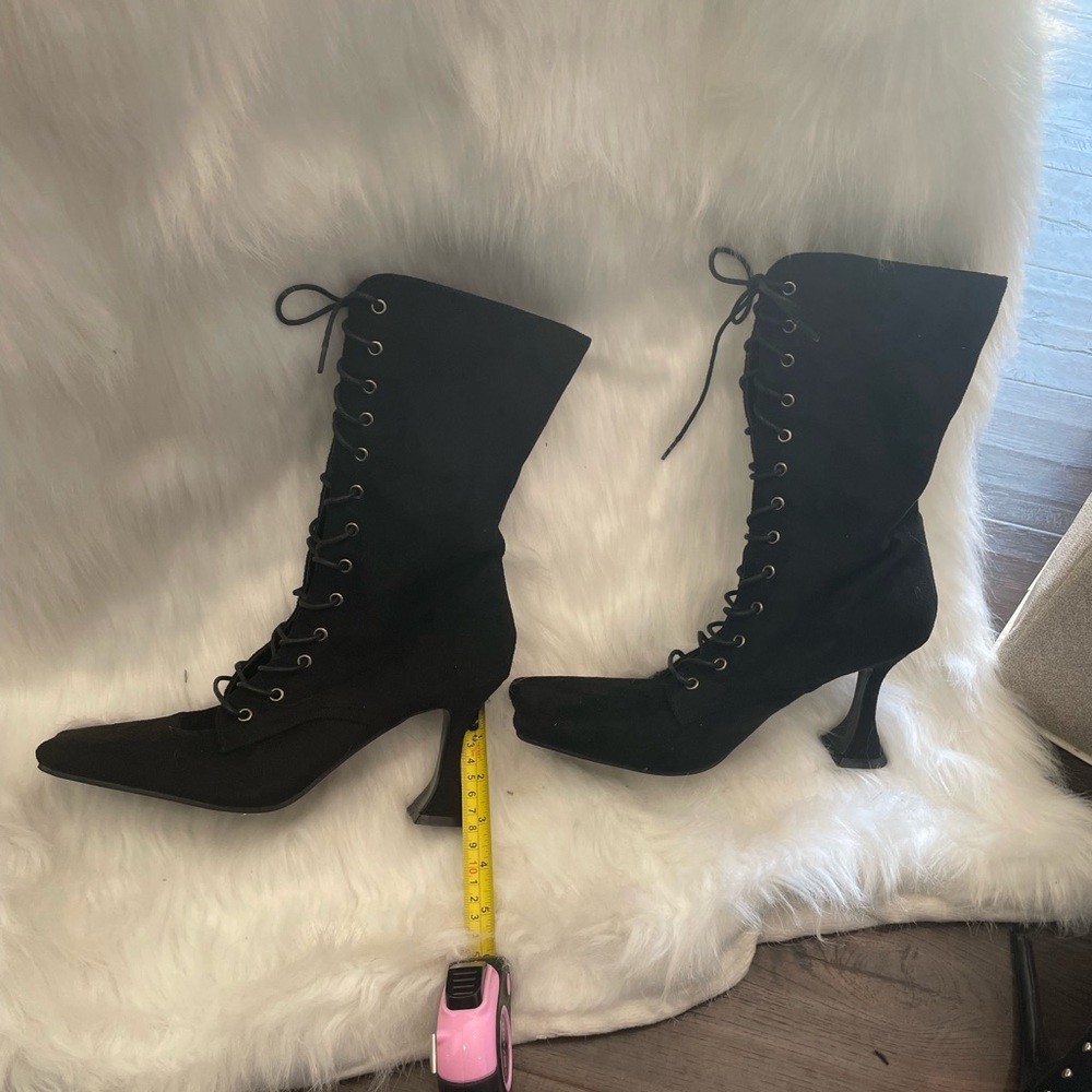 SALE! SUEDE BOOTS WITH PYRAMID HEEL👠👠 9